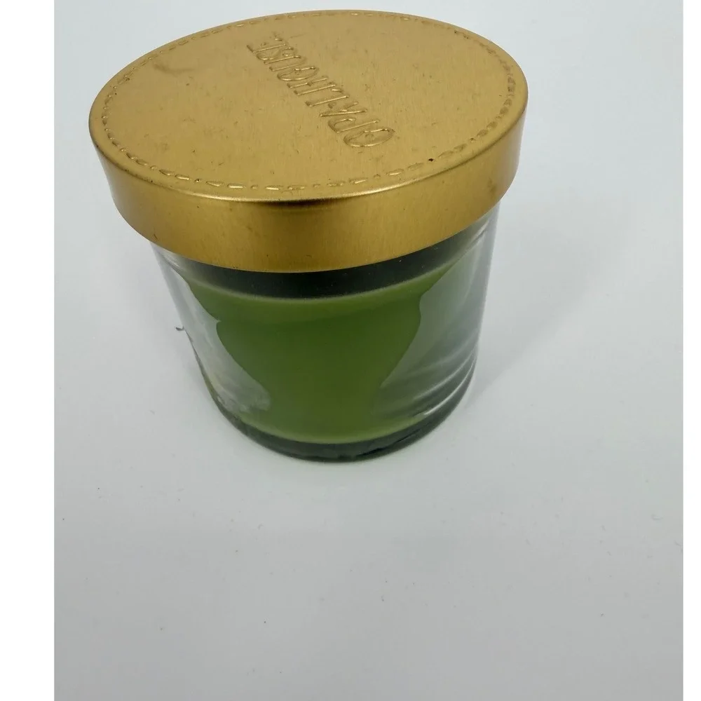 Opalhouse Holiday Spruce Scented Soy Candle 4.1 oz Green Wax Gold Lid 0244B